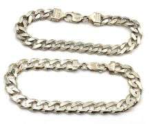 Group lot of 2 Italian vintage 925 sterling silver bracelets