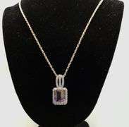 14K Rose Gold Chain with Diamonds & Bi-color Topaz Pendant