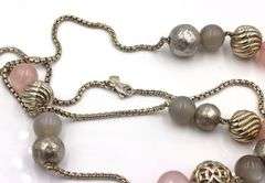 David Yurman Rose quartz moonstone and Chalcedony Elements station necklace