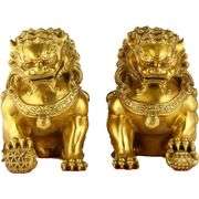 Pair of Brass Guardian Lions