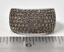 Wide Band CZ Gemstone Ring in 925 Sterling Silver