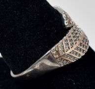 CZ Gemstone Feather Ring in Sterling Silver