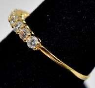 Cz Gemstone Ring in Vermeil Sterling Silver