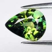 VS grade UNTREATED .81ct pear cut yellow green Sapphire
