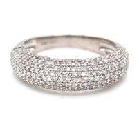 14kt White gold diamond pave dome ring