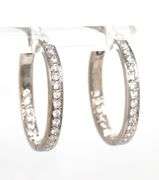 18kt White gold 0.55ctw diamond in out hoop earrings