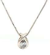 10kt White gold 0.15ctw diamond pendant on chain