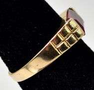 Pretty 14K Yellow Gold Synthetic Ruby Gemstone  Ring