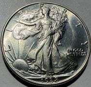 1939  Frosty White BU Walking Liberty Half