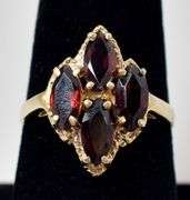 Beautiful 14K Yellow Gold Red Garnet Gemstone