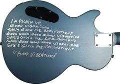 The Beach Boys Signed Epiphone Guitar w Good Vibrations Lyrics Exact Proof BAS