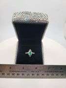 Victorian natural emeralds and diamond accent ring