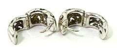High-End 18K White Gold and Diamond Huggie Earrings