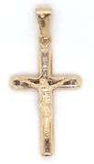 14kt Yellow gold Cubic zirconia Crucifix pendant
