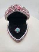 Victorian natural emeralds and diamond accent ring