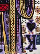 The King is Dead”  original painting by Chad Fandel is a commanding pop art  piece that fuses histor