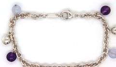 Tiffany & Co amethyst Chalcedony gemstone Fascination beaded bracelet