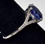 Blue Gemstone and Cz Gemstone Ring in Sterling Silver