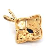 10kt Yellow gold blue sapphire star shaped pendant