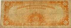 $10 Series 1922 Gold Certificate.