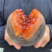 Orange Amethyst Quartz Crystal Geode