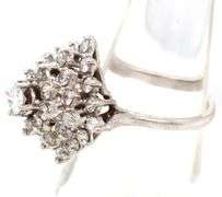 Sparkling Vintage 14K WG Pyramid of Diamonds Ring