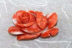 Vintage Natural Coral Carved Rose