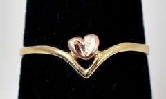 Dainty 14K Yellow Gold Heart Motif Ring