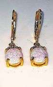 14 K Gold Plated 4 Ctw Welo Color Play Lab Simulated Opal Earrings