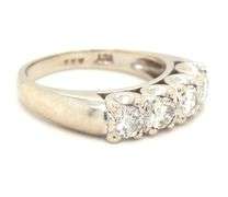Glittering 14K WG 1 Ct. T.W. Diamond Band