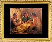 Rare  Joseph Henry Sharp, Story of the War Robe