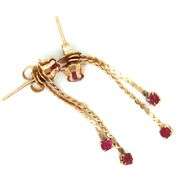 14kt Yellow gold Ruby dangle earrings