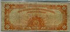 $10 1922 Gold Certificate Large Serial Numbers PMG VF 20