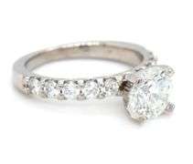 Platinum 1.19ct round brilliant cut and 0.50ctw diamond engagement ring