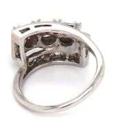 14kt White gold 1.05ctw three diamond bypass ring