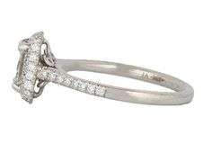 0.86ct Radiant and 0.60ctw Pave Diamond Double Frame Engagement Ring in 14K