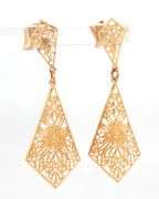 14kt Yellow gold filigree dangle earrings