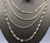 Vintage 925 sterling silver group lot of 5 necklaces