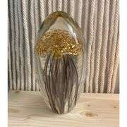 Hand-Blown Jellyfish Glass Paperweight