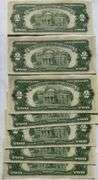 7 Consecutive 1953 Star $2 US Notes
