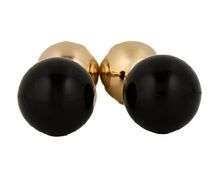 Vintage Tiffany & Co. Black Onyx Ball Cufflinks in 14K