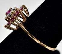 Timeless 10K Yellow Gold Ruby Gemstone and Diamond Ring