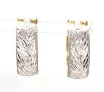 Versatile 14k W&Y Reversible Huggie Earrings