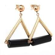 14kt Yellow gold Retro black onyx earrings