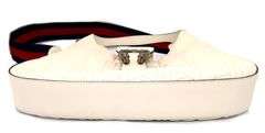 GUCCI, White Dionysus Hobo Leather Large Shoulder Bag with Web Strap