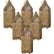 Pack of 6 Moroccan Gold Lanterns