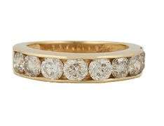 2.40ctw Round Diamond Channel Set Eight Stone Wedding Band Ring in 14K