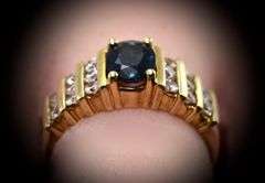 Lively 14K Sapphire and Diamond Ring