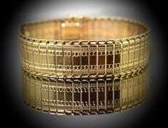 Fabulous Wide 14K Yellow Gold Flexible Bracelet