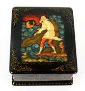 Vintage Artist Signed Handpainted Russian Box